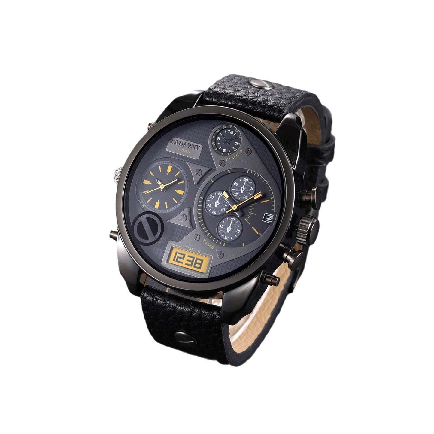 Men's Quartz Watch Double Inserts Casual Fashion - globaltradeleader