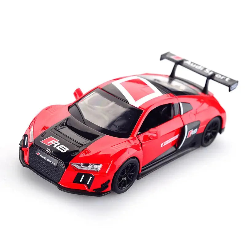 1 32 R8 LMS Sports Car Simulation Toy Car Model Alloy Pull Back Children Toys Genuine License Collection Gift Off-Road Vehicle