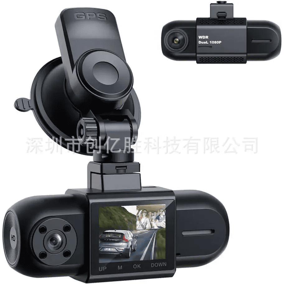 1.5 Inch E-commerce Essentials MSTAR 1080P+1080P Infrared Night Vision Recorder In Front Of The Car