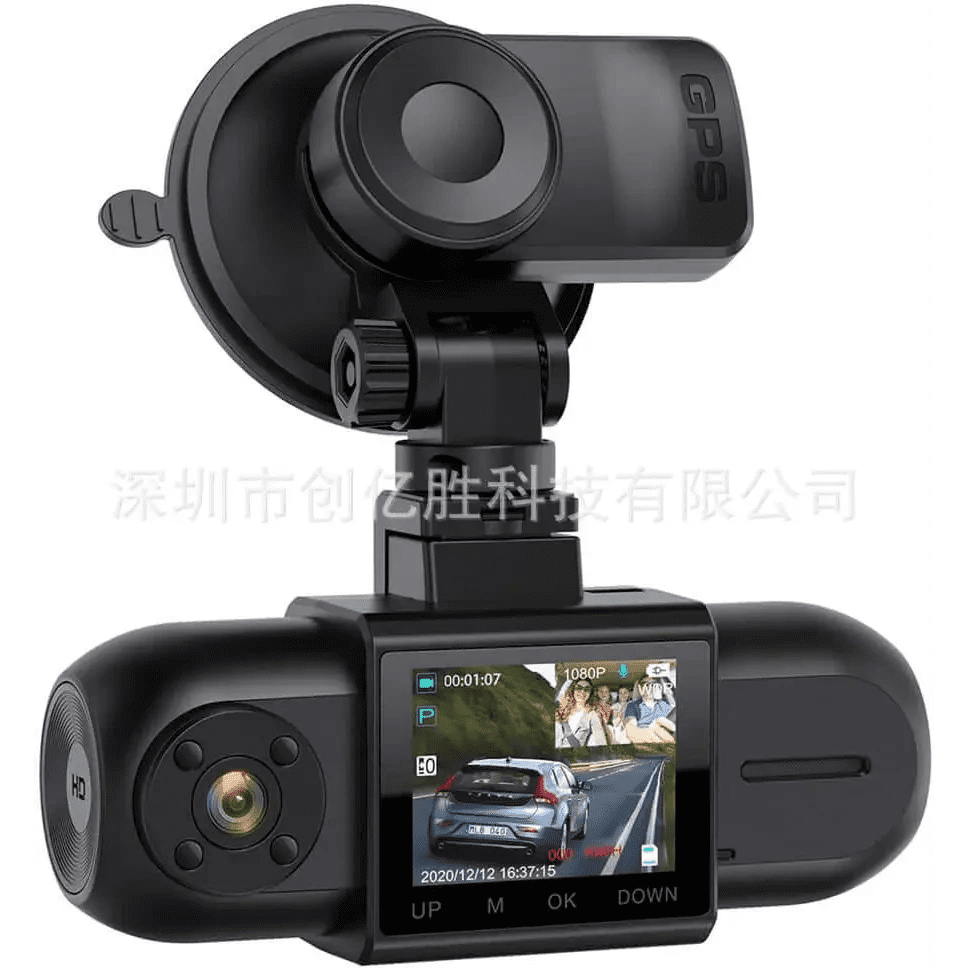 1.5 Inch E-commerce Essentials MSTAR 1080P+1080P Infrared Night Vision Recorder In Front Of The Car