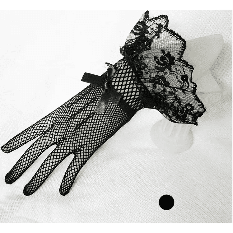 1 pair Knitted stretch mesh gloves