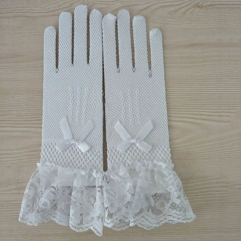 1 pair Knitted stretch mesh gloves