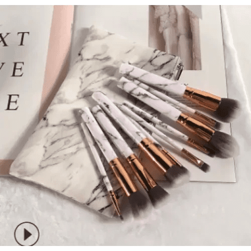 10 marble makeup brush sets, beauty tools, blush, eye shadow, face modification, 5 big 5 small explosions.