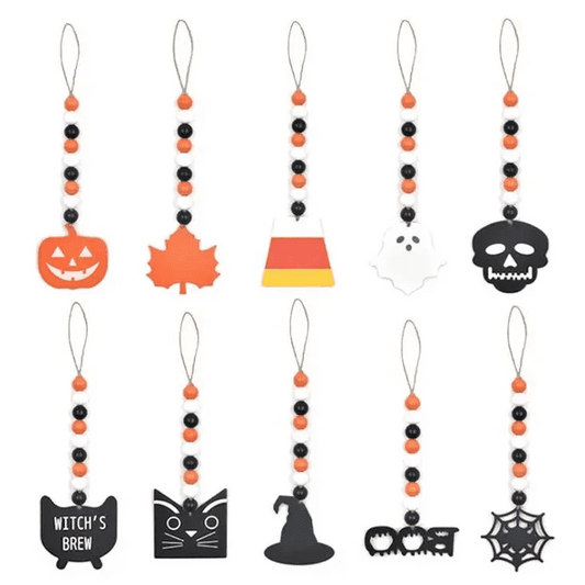 10 PCS Halloween Wooden Garland Set Home Decorations For Party