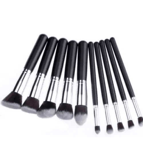 10 pcs Kabuki Style Vegan Makeup Brush Set