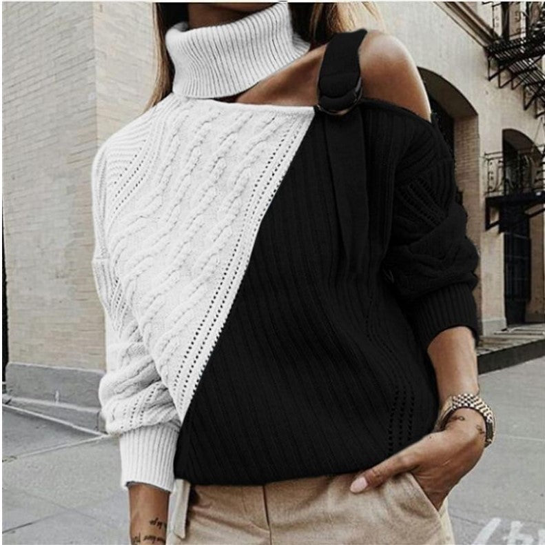 Sense off-shoulder long-sleeved sweater - globaltradeleader