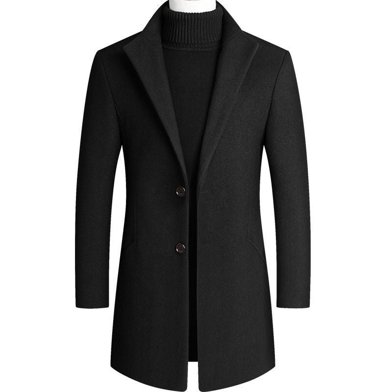 Men's Wool Coat Medium Length Leisure Suit - globaltradeleader