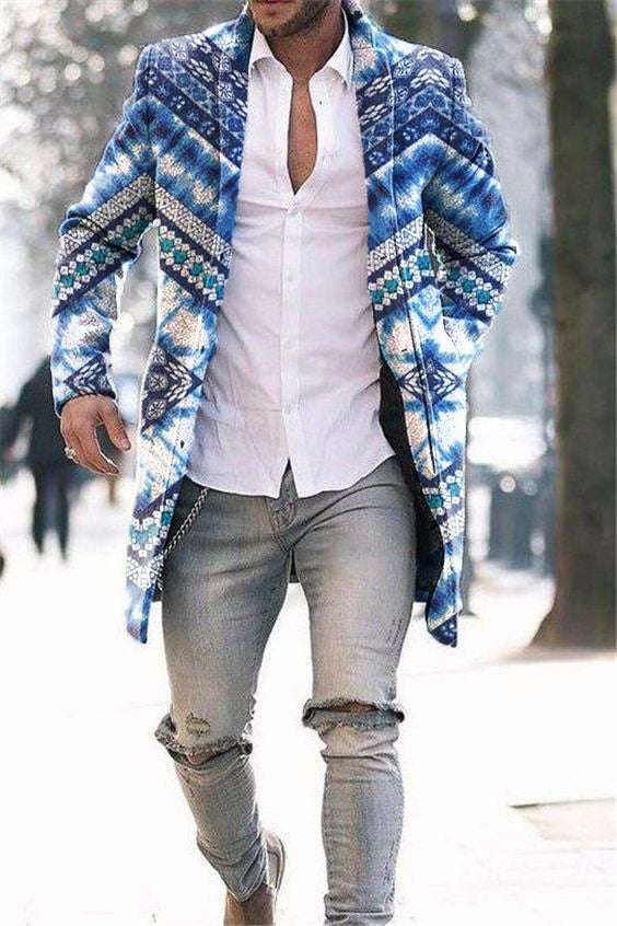 Men's Woolen Stand Collar Mid-length Trench Coat - globaltradeleader