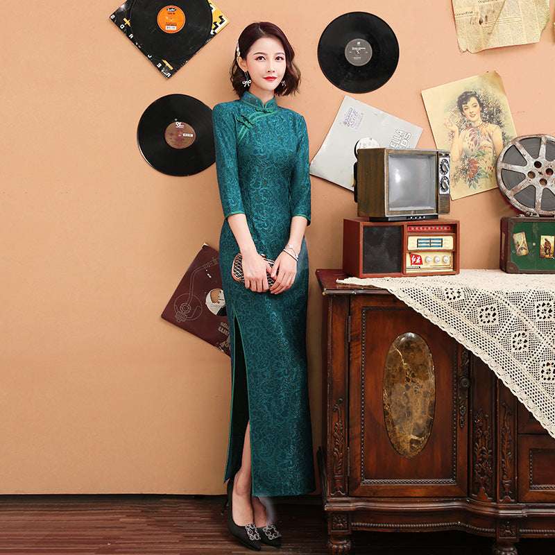 Everyday long cheongsam dress