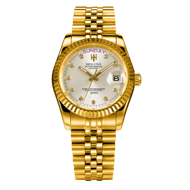 Multi-function calendar watch with diamond scale - globaltradeleader