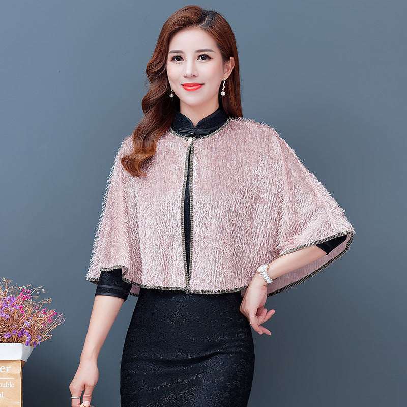 Cheongsam shawl women short cape round neck