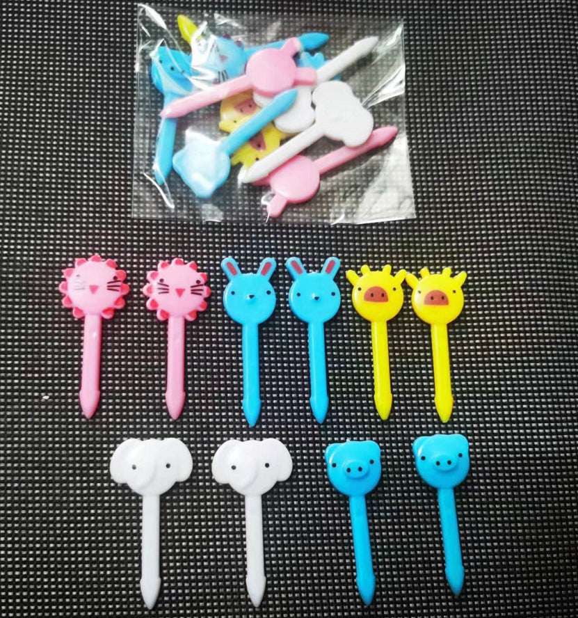 Cute Mini Convenient Fork Children Fruit Fork Creative Plastic Bento Decorative Pick