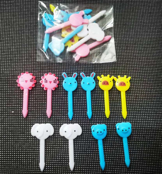 Cute Mini Convenient Fork Children Fruit Fork Creative Plastic Bento Decorative Pick