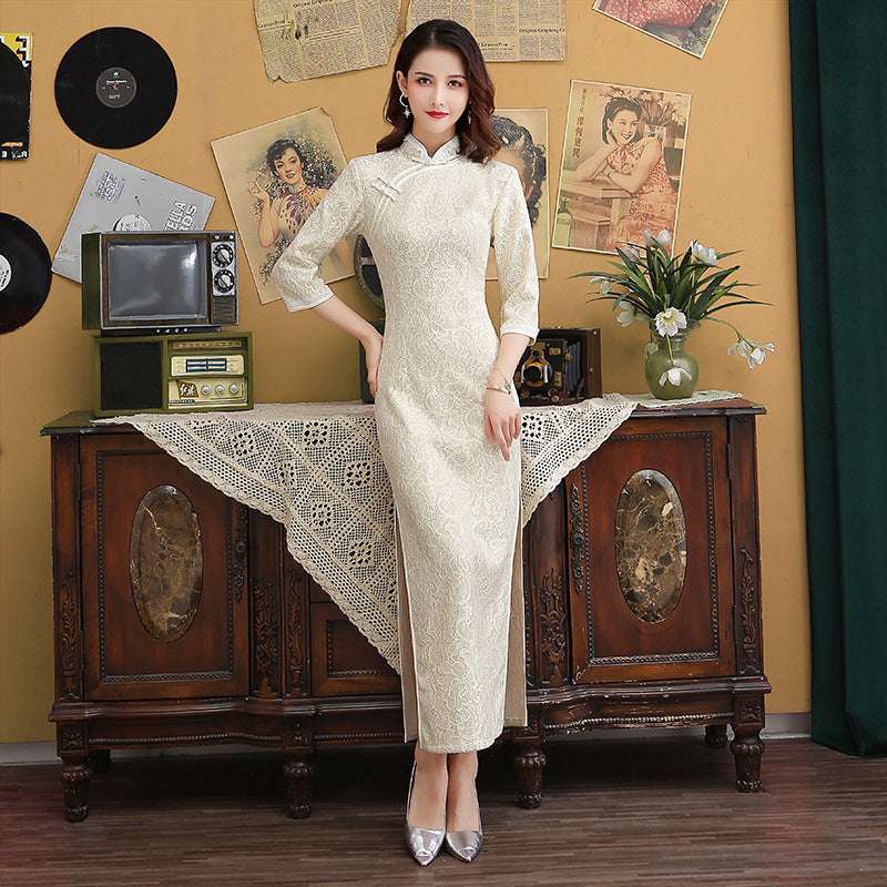 Everyday long cheongsam dress