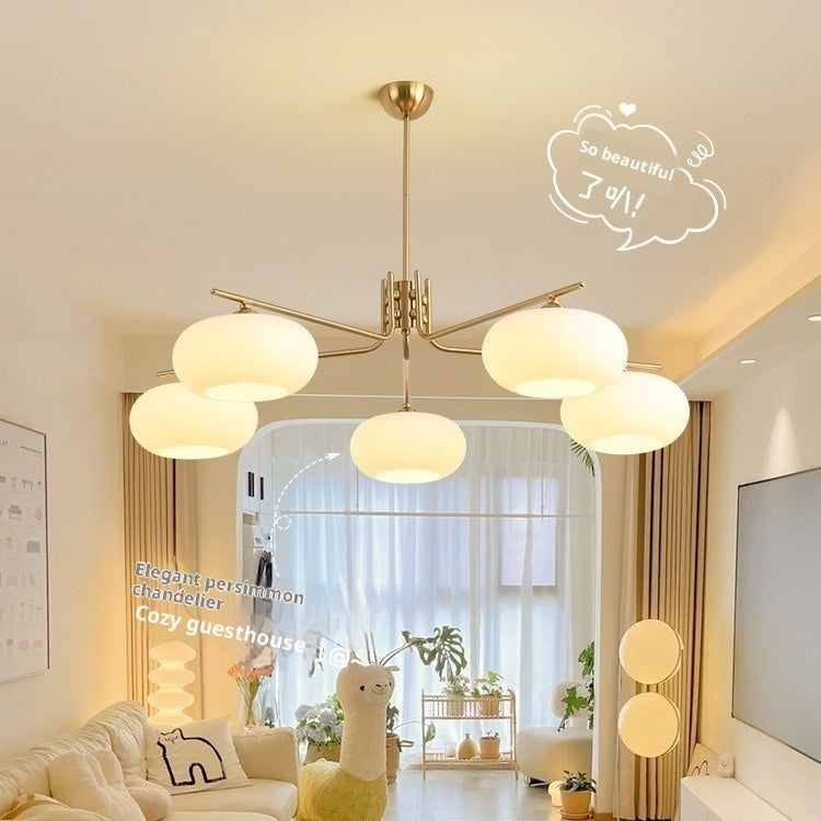 Simple Modern Bedroom Light Cream Style Persimmon Chandelier - globaltradeleader