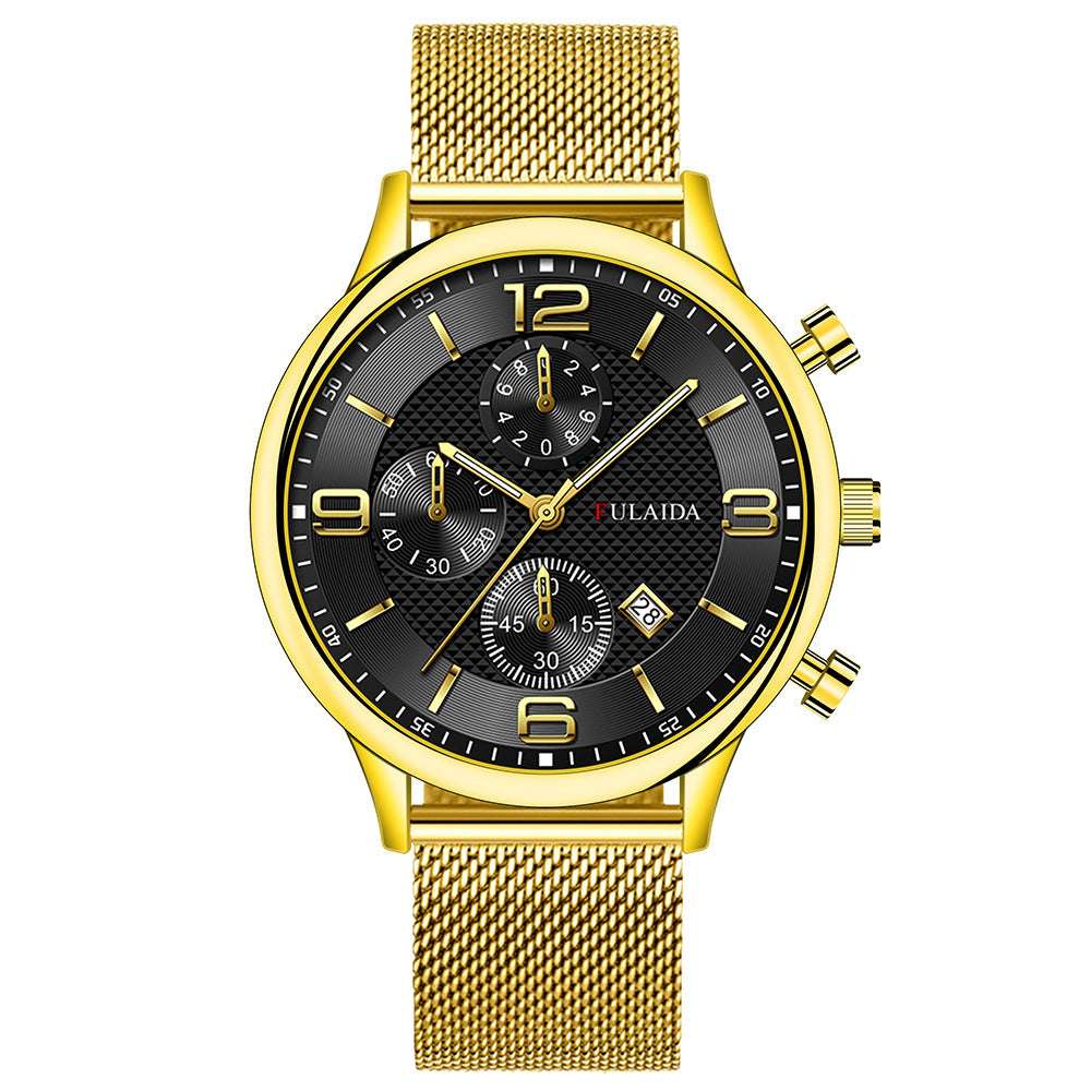 Mesh Strap Calendar Quartz Simple Casual All-match Men's Watch - globaltradeleader