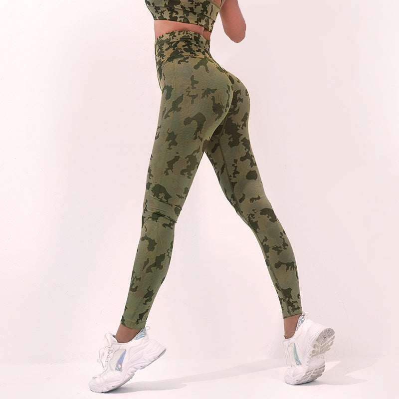 Fashion Camouflage Print Yoga Pants High Waist Seamless Leggings Stretch Butt Lift Running Sports Fitness Pant For Womens Clothing - globaltradeleader