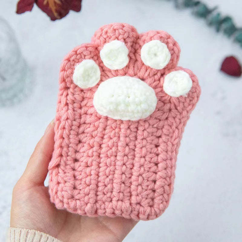 Cat's Paw Gloves Handmade Wool Woven Half Finger Finished Cute Warm Winter Gift For Girlfriend - globaltradeleader