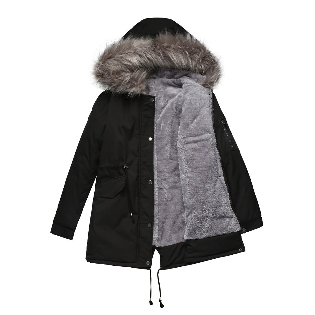 Large fur collar padded women's padded jacket - globaltradeleader