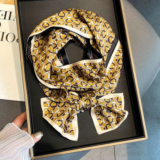 Warm Small Silk Scarf Thin Narrow Ribbon