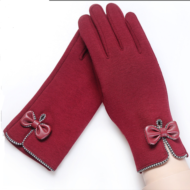 Touch screen ladies winter gloves outdoor sports cycling driving warm gloves not falling velvet gloves