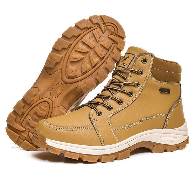 Men Boots Winter Snow Outdoor Ankle Boots For Men Super Warm Boots Leather Non-Slip Work Shoes - globaltradeleader