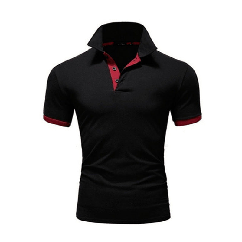 Men's Stand-up Collar Short-sleeved Polo Shirt Business Casual Summer Solid Color Polo Shirt Male Advertising Shirt