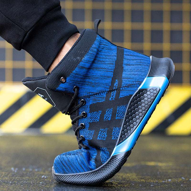 Winter Plush Boots Men Labor Protection Anti-smash Anti-puncture Work Shoes Warm Thickened Breathable Lace-up Safety Shoes - globaltradeleader