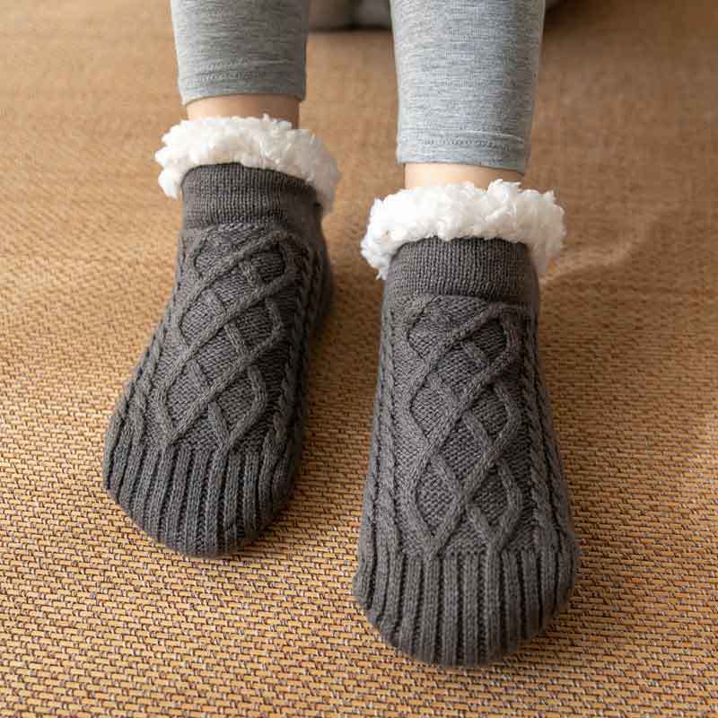 Winter Knitted Plush Floor Socks Home Warm Non-slip Carpet Socks Women - globaltradeleader