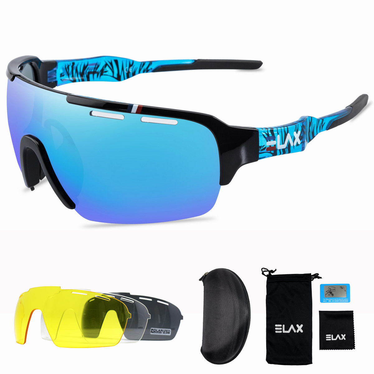 Half-frame polarized cycling glasses 4 lens set