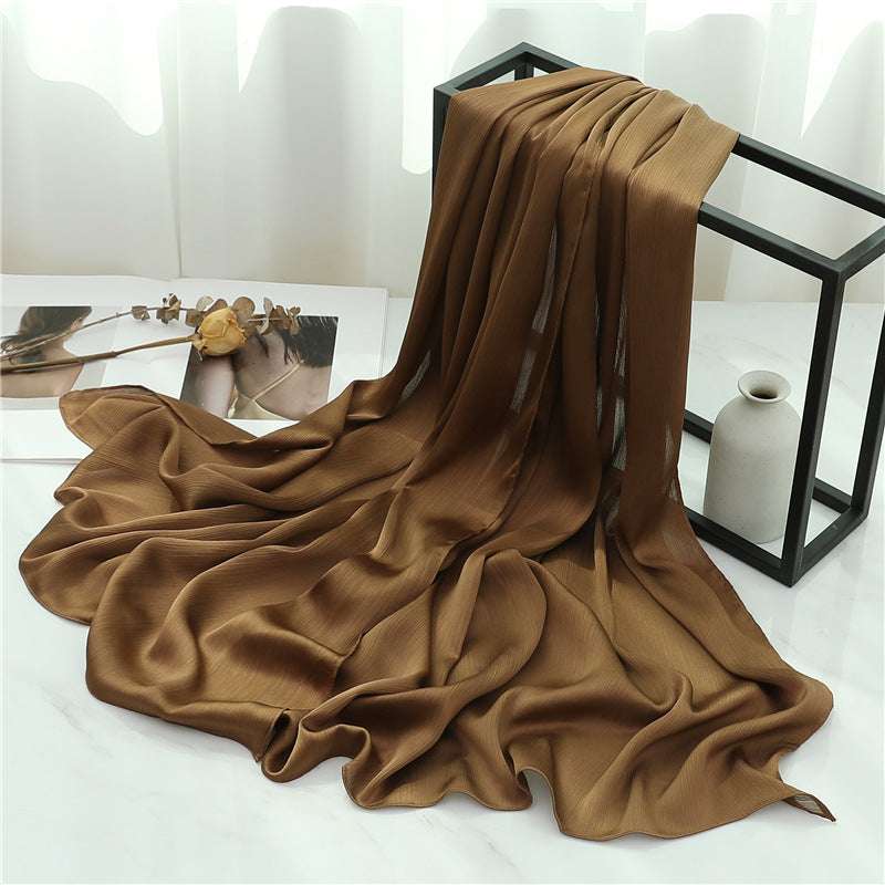 Solid Color Silk Scarf Basic All-matching