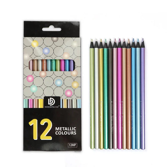 12-color Metallic Colored Pencils - globaltradeleader