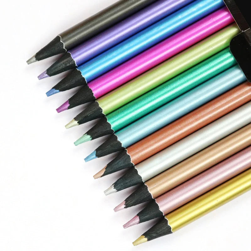 12-color Metallic Colored Pencils - globaltradeleader