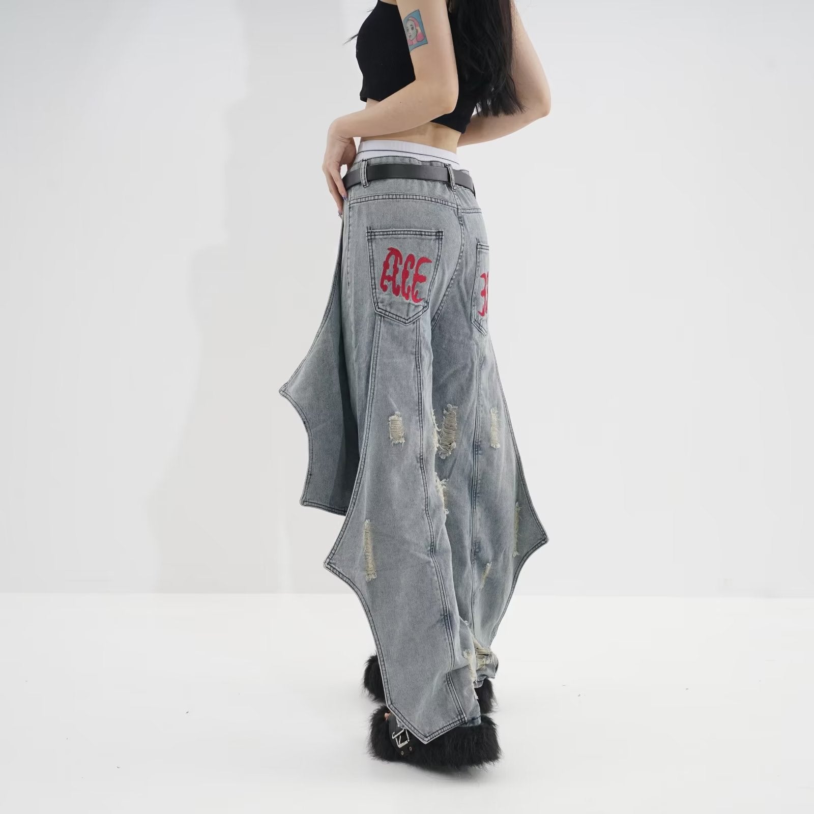 Washed Loose Straight Jeans For Men And Women