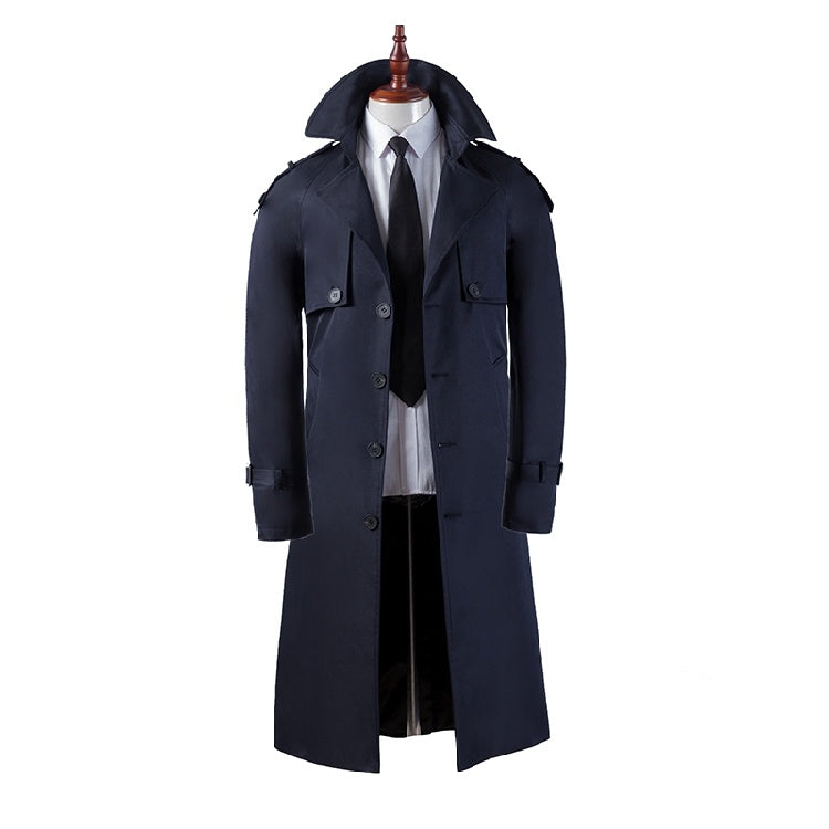 Men's Trench Coat Super Long Over The Knee Slim Business Casual - globaltradeleader