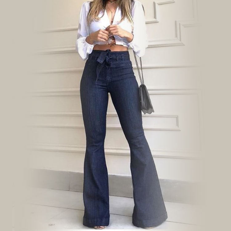 South American Jeans High-waisted Micro-elastic Belt Flared Pants Wide-leg Pants Jeans Women