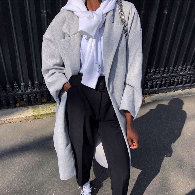 Women's Long Sleeve Fashion Long Trench Coat - globaltradeleader