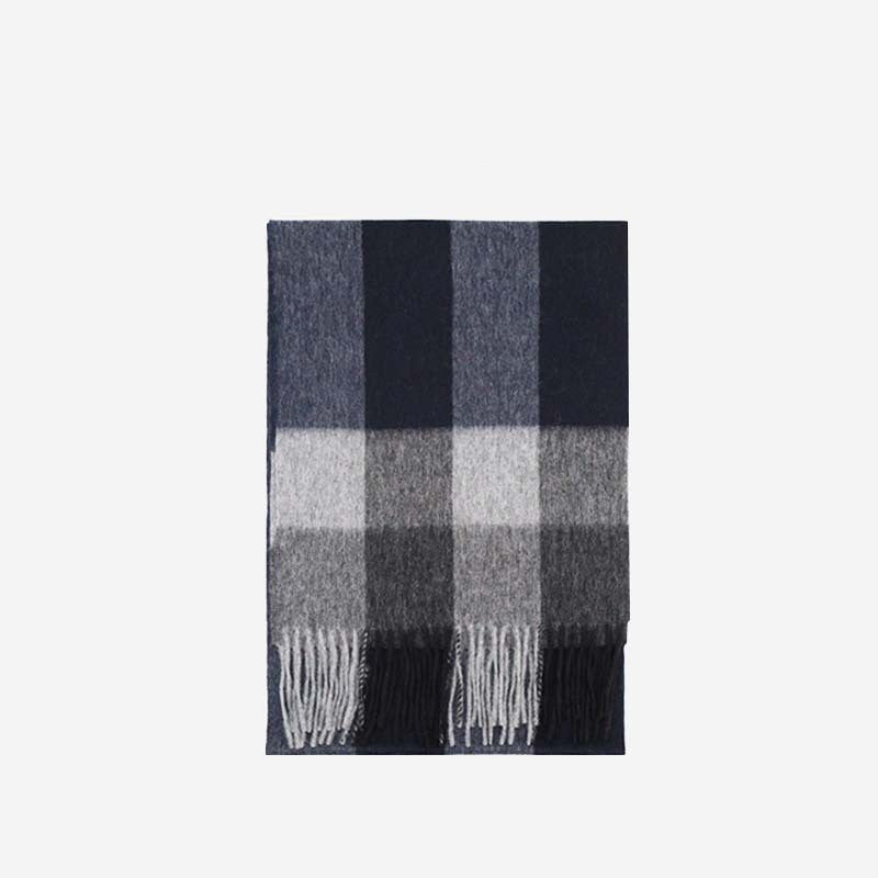 Wool Scarf Winter Popular Women's Men's Thickening Minimalist Plaid