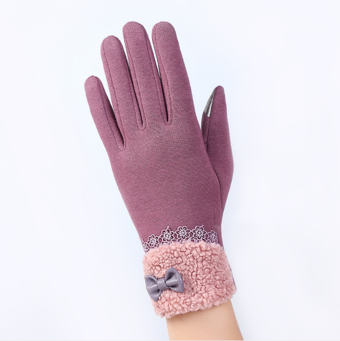 Touch screen ladies winter gloves outdoor sports cycling driving warm gloves not falling velvet gloves