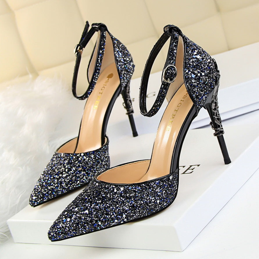 High metallic and sequined heels - globaltradeleader