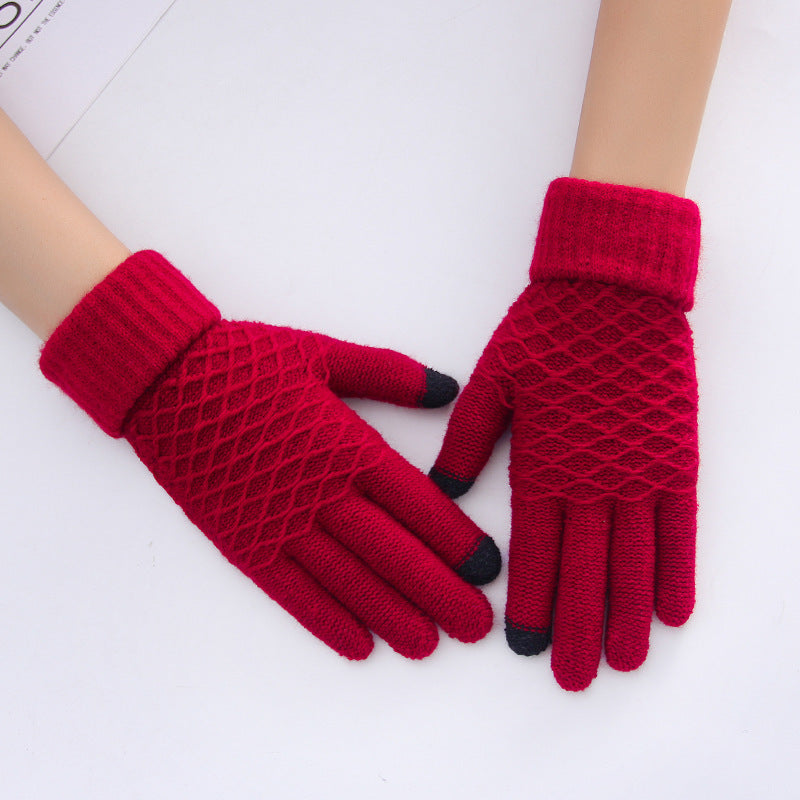 Female winter gloves touch screen five fingers - globaltradeleader