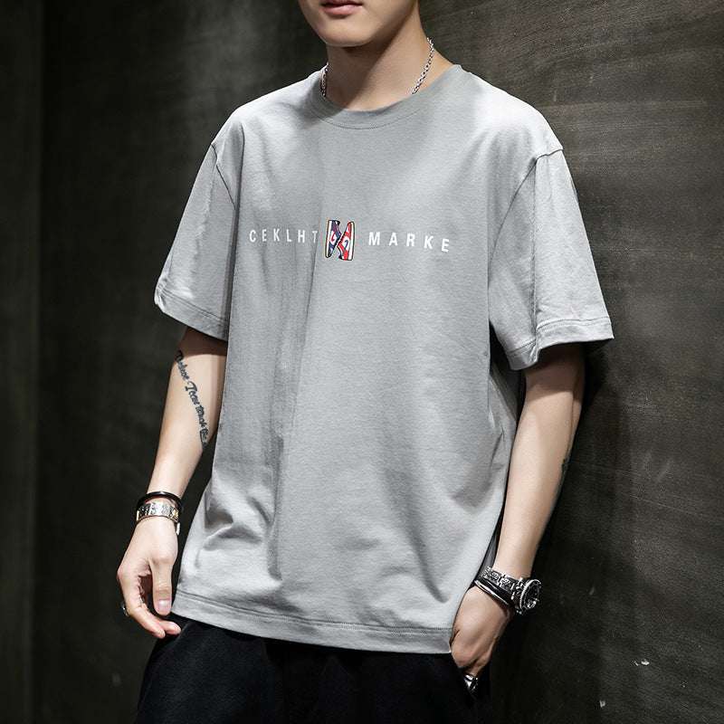 Letter printed men's short sleeve T-shirt - globaltradeleader