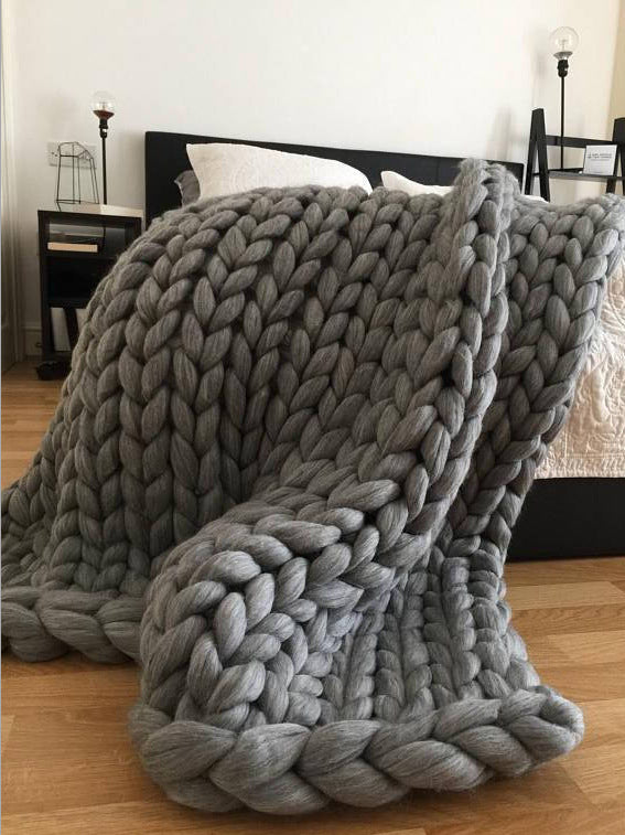 Nordic Thick Wool Handwoven Blanket