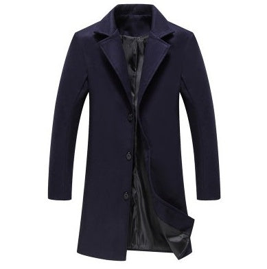 Autumn And Winter New Mens Solid Color Casual Business Woolen Coats - globaltradeleader