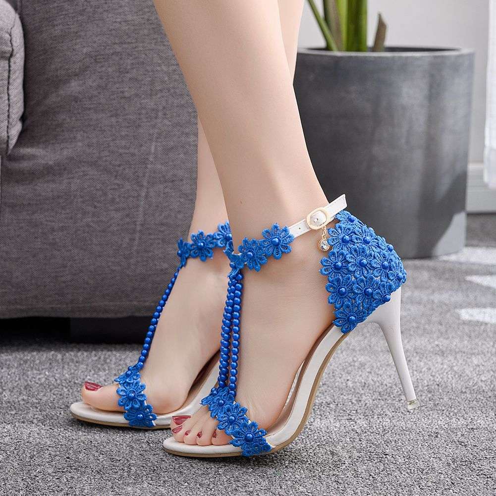 Serpentine flower super high heel sandals female flower high heels