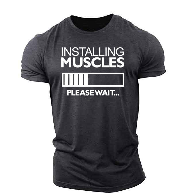 Popular Men's Fitness Muscle Brother Short-sleeved T-shirt