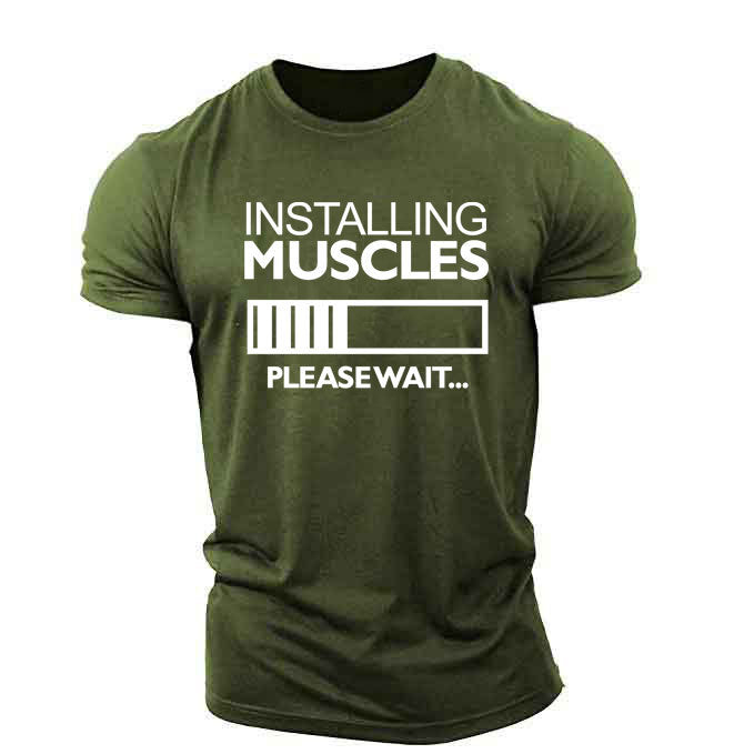Popular Men's Fitness Muscle Brother Short-sleeved T-shirt