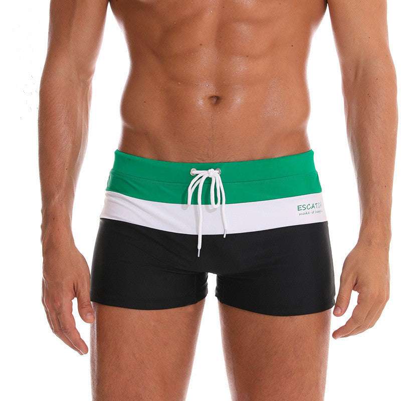 Tri-color stitching contrast beach shorts - globaltradeleader