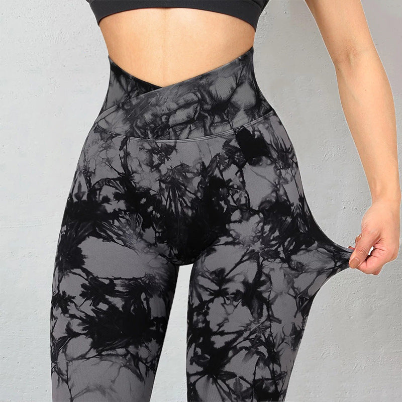 Seamless Tie Dye Leggings Women Yoga Pants Push Up Sport Fitness Running Gym Leggings - globaltradeleader