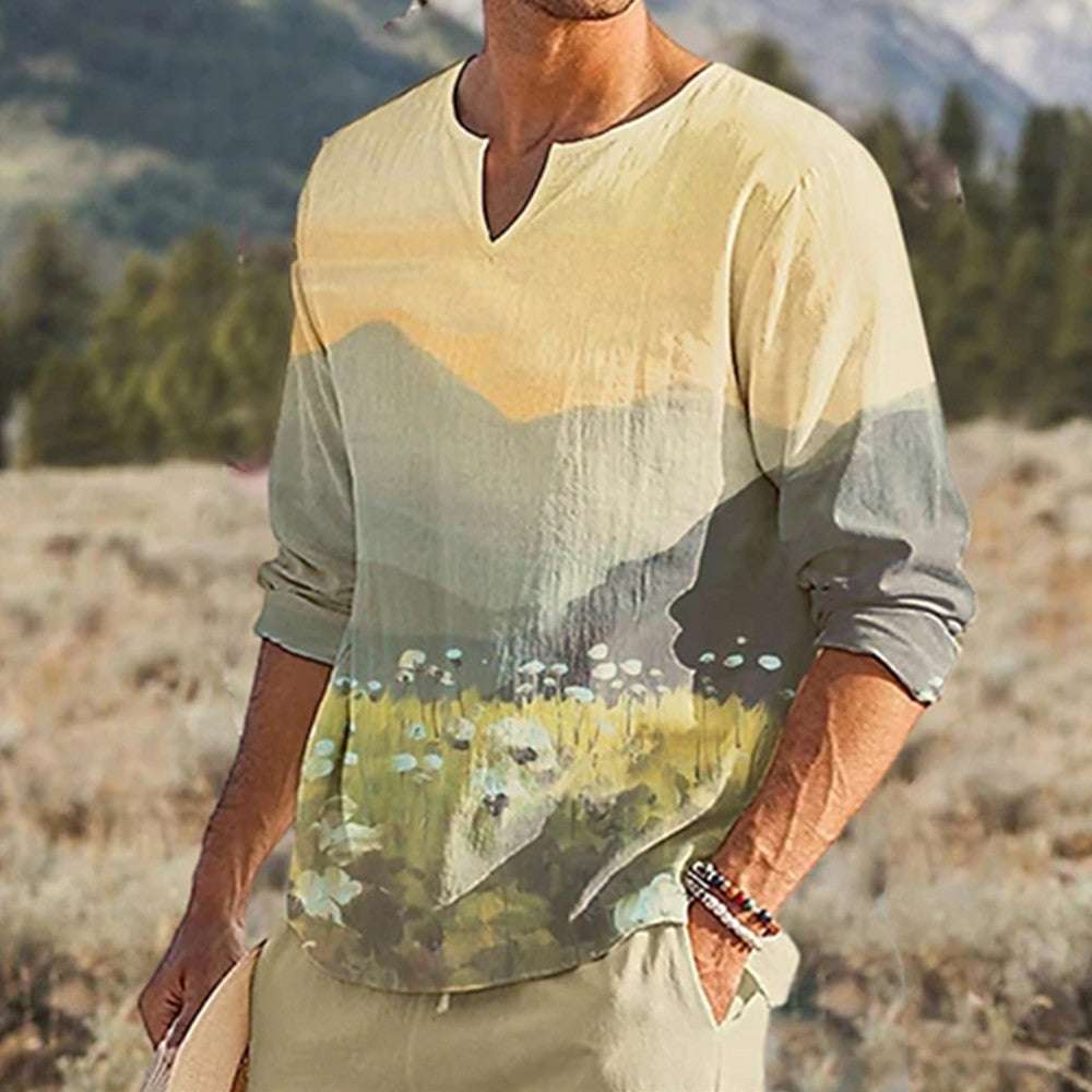 Printed Regular Round Neck Long Sleeve Short Sleeve